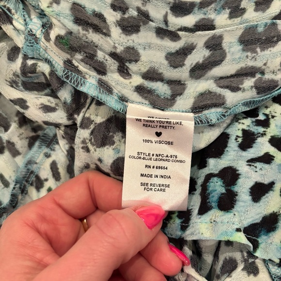 NFC Womens Leopard Print Wrap Dress Size XS/S NWOT Three Quarter Sleeve - Picture 7 of 10